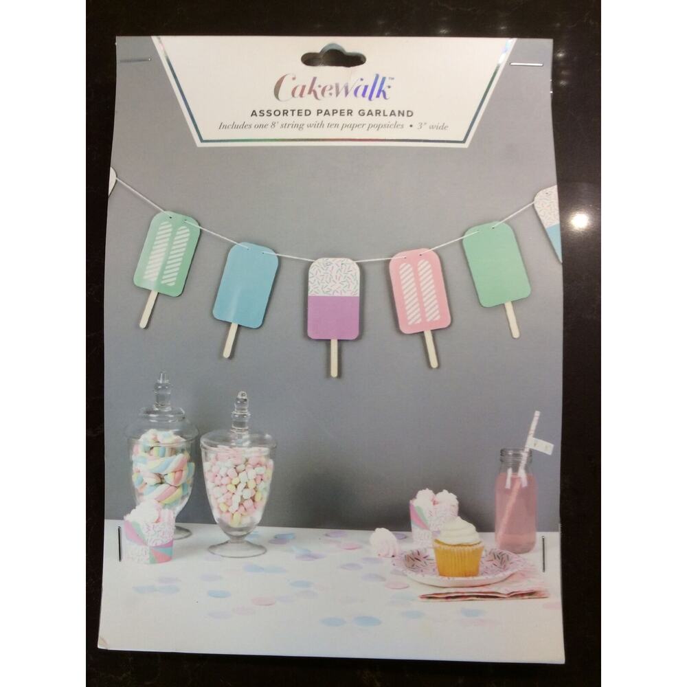 Cakewalk‎ Sweet Popsicles Paper String 8' Garland Party Dessert Pops Decoration